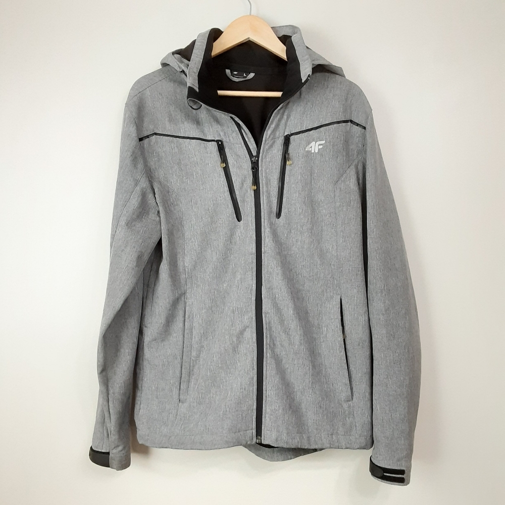 4F Street Racer grey neo-dry zip up waterproof windproof jacket men size large